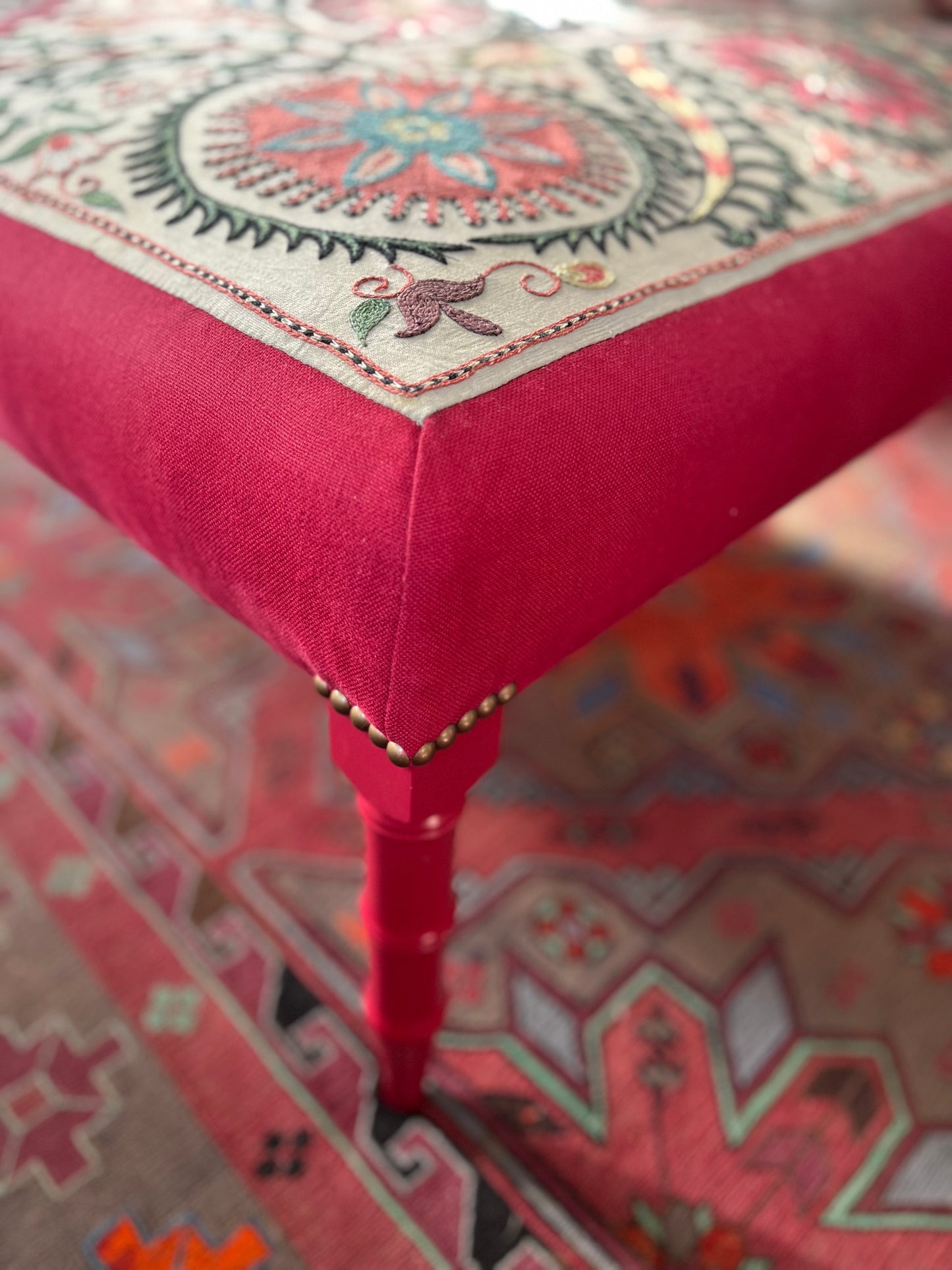 Bespoke Suzani Footstool