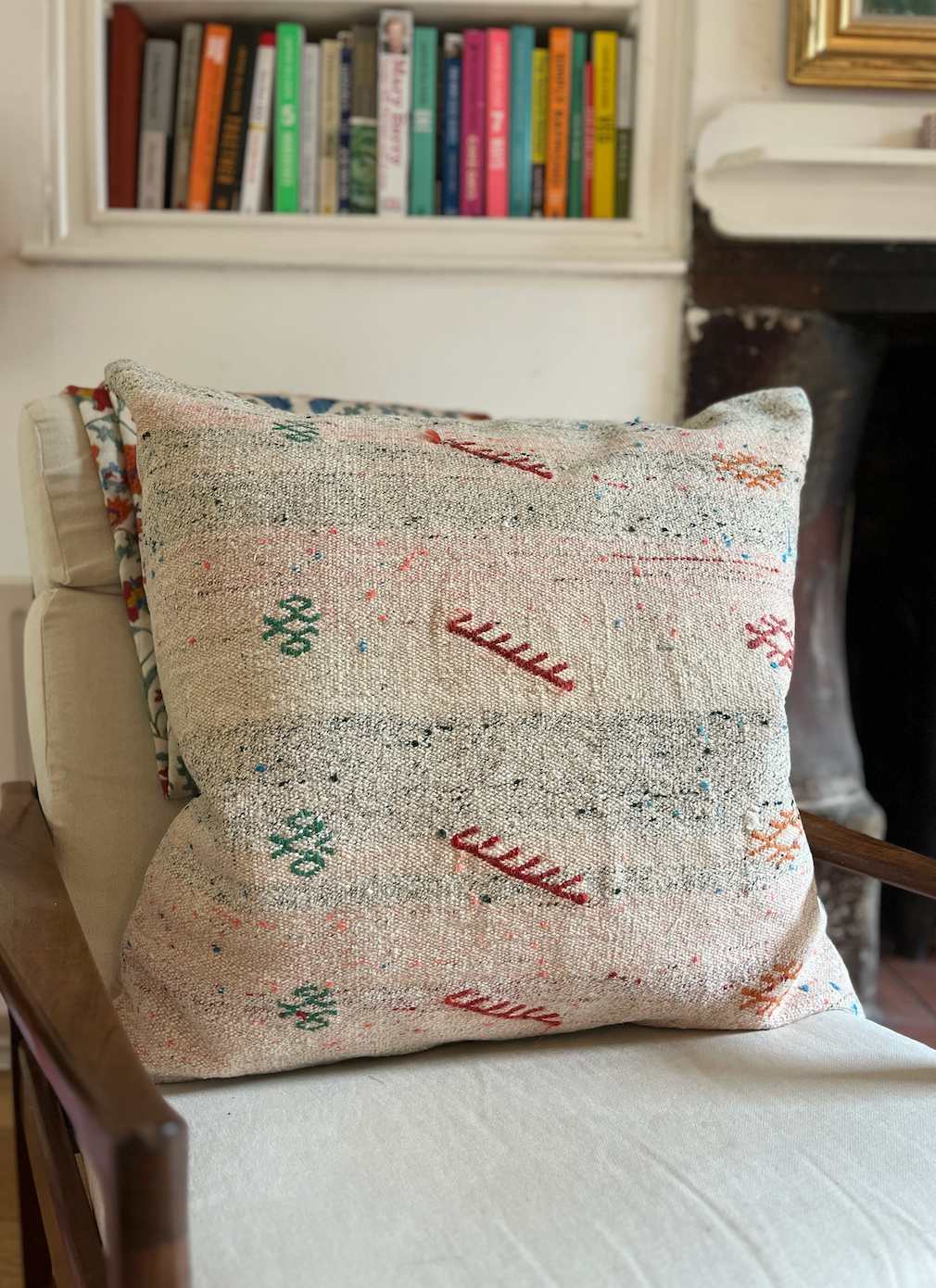 Pretty Extra Large Square Kilim Cushion