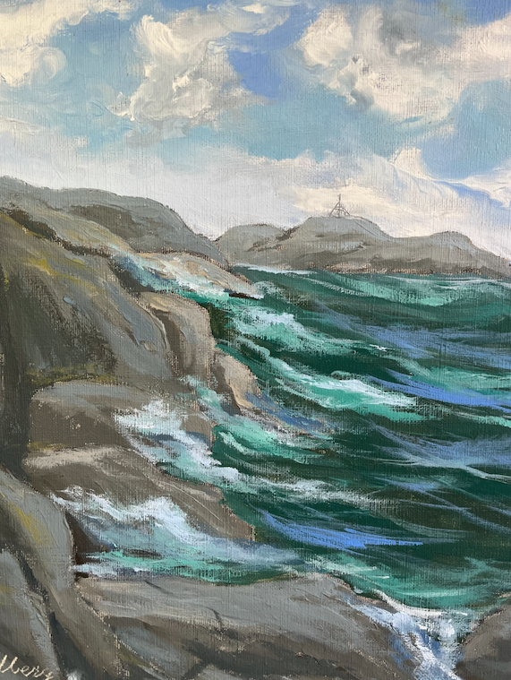 Large Textured Landscape Oil Painting by JEAN ULLBERG