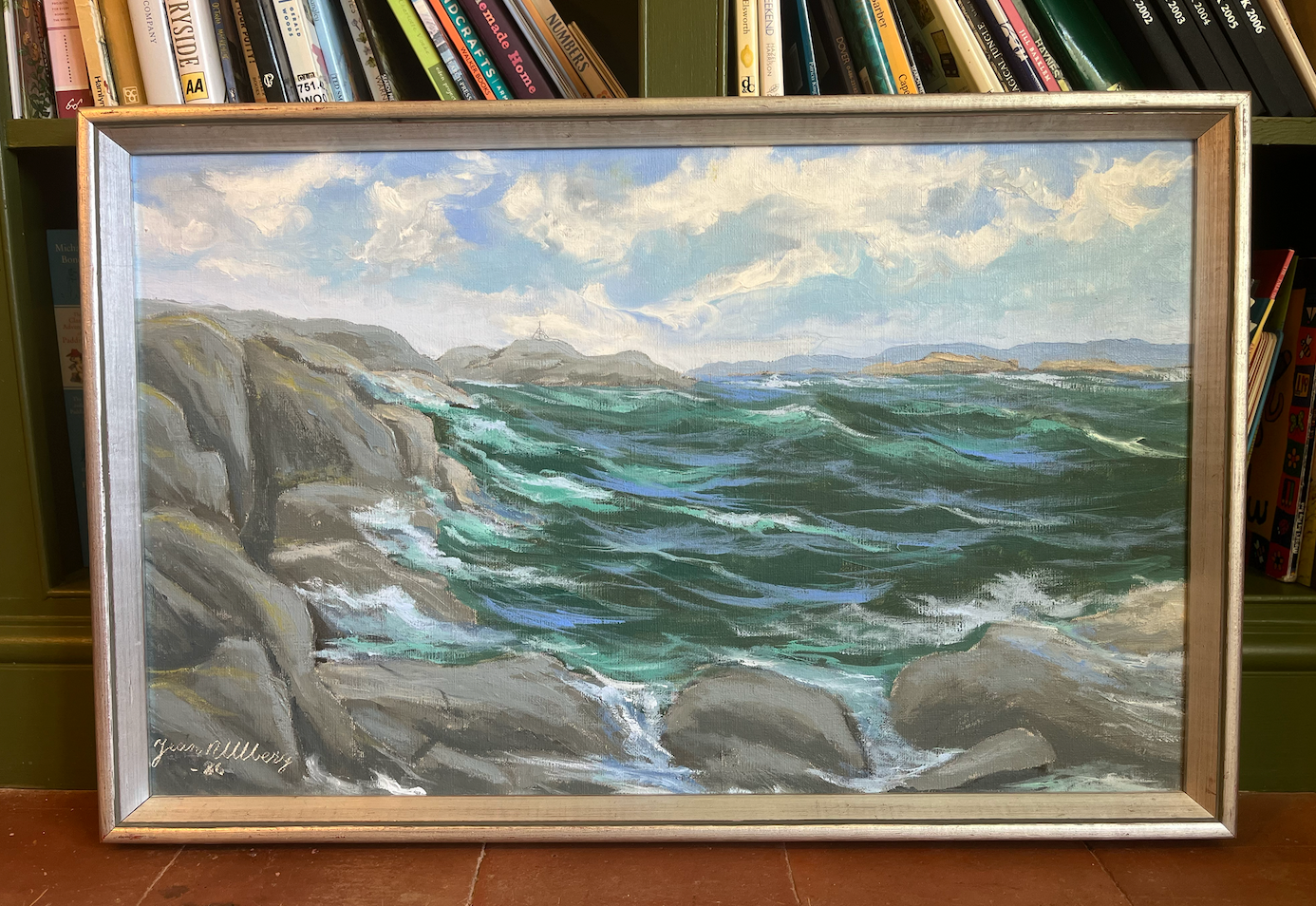 Large Textured Landscape Oil Painting by JEAN ULLBERG