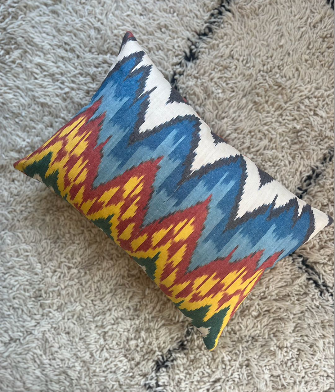 Beautiful Blue Silk Suzani Cushion