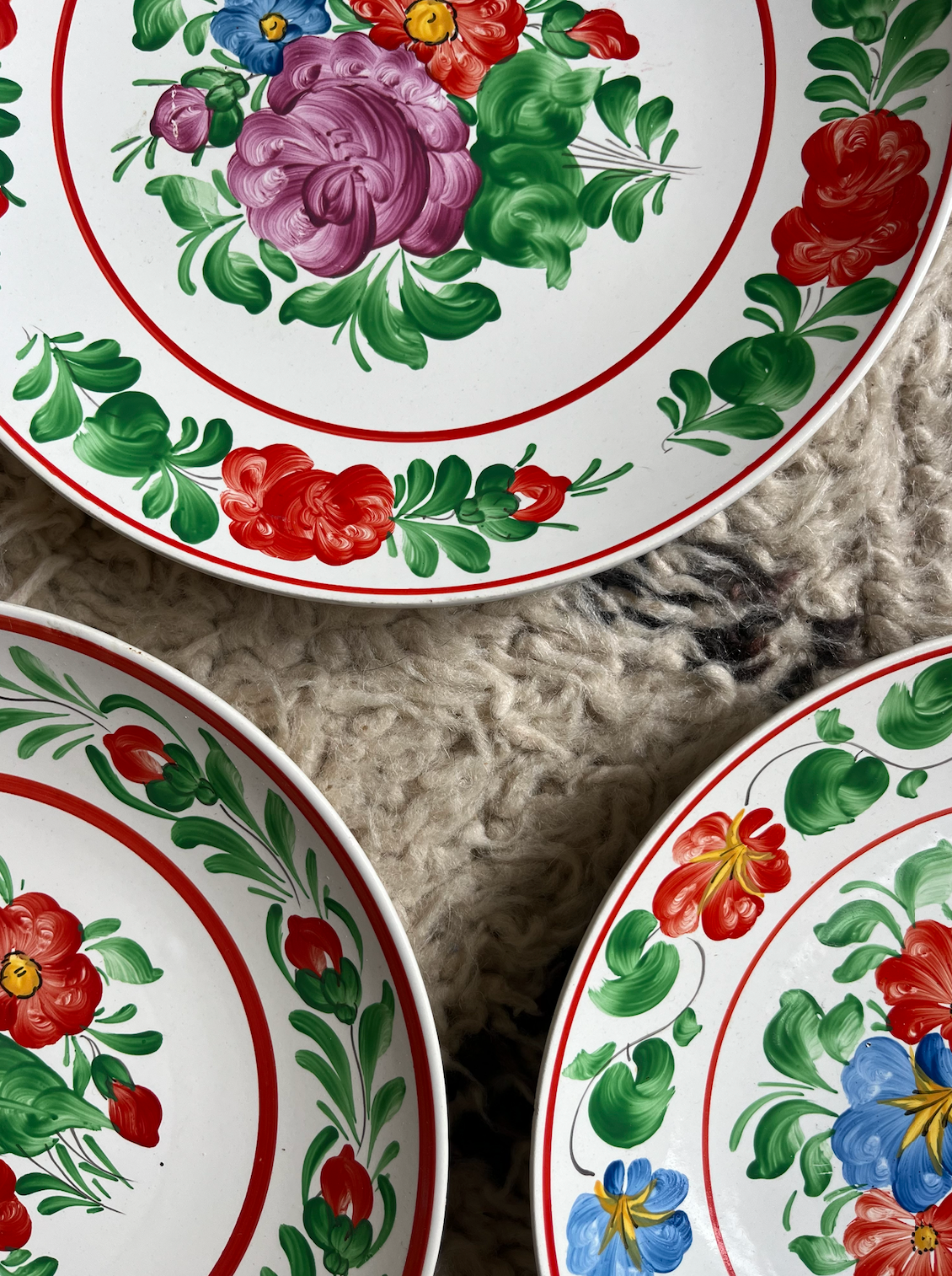 3 Set of Rare & Antique Decorative Hungarian Wall Plates