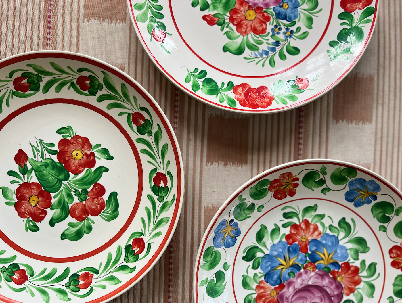 3 Set of Rare & Antique Decorative Hungarian Wall Plates