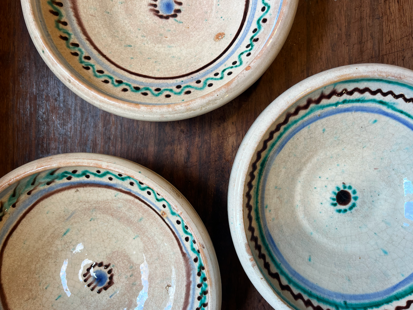 Set of 3 Rare & Antique Decorative Hungarian Wall Plates
