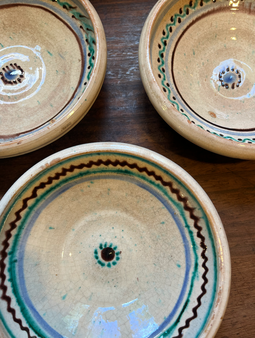 Set of 3 Rare & Antique Decorative Hungarian Wall Plates
