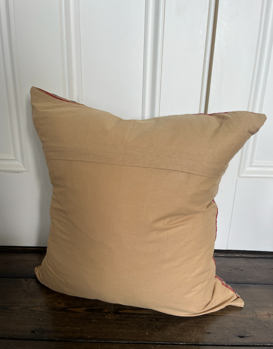 Eye Catching Pink & Blue Silk Suzani Cushion