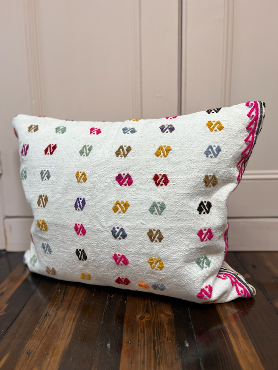 Multicoloured Chunky Large Kilim Cushion