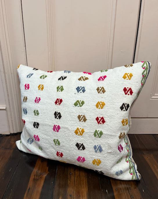 Multicoloured Chunky Large Kilim Cushion