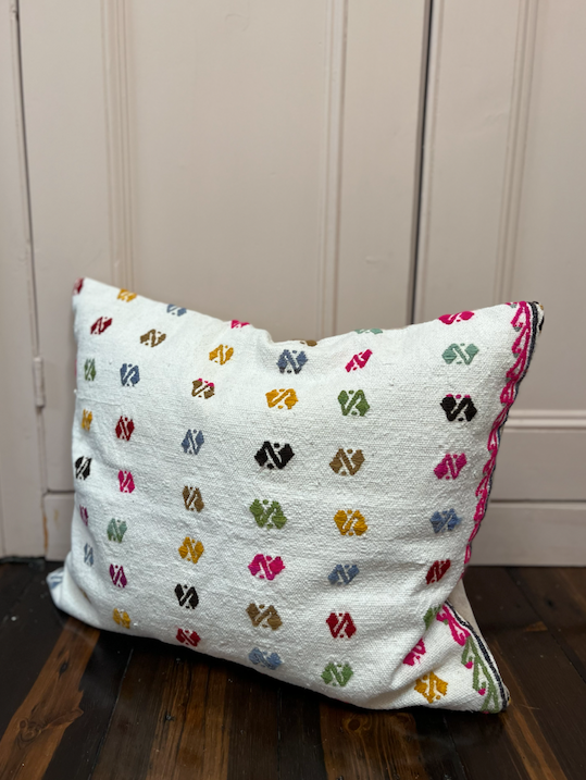 Multicoloured Chunky Large Kilim Cushion