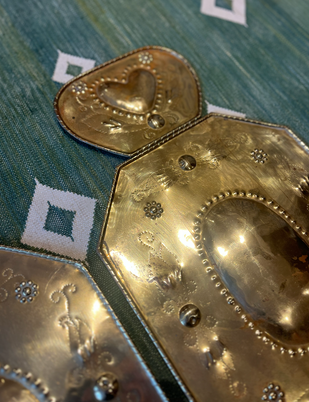 A Large Pair Of Swedish Brass Sconces, Early 20th Century