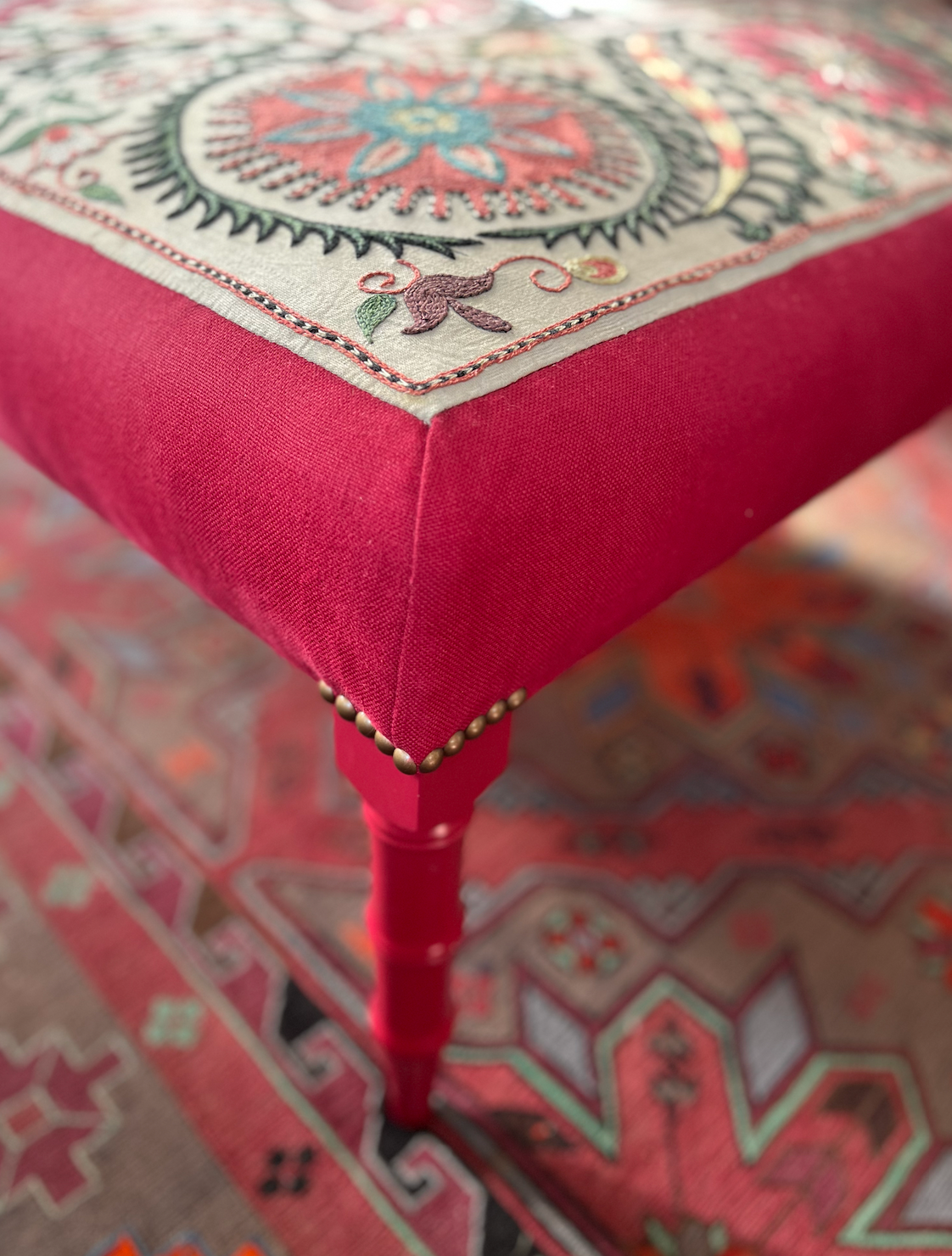 Bespoke Suzani Footstool
