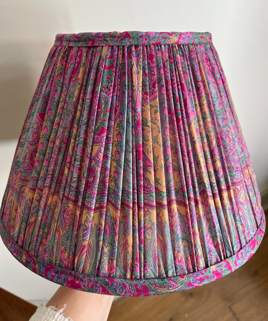 30cm Silk Sari Straight-Edge Lampshades - Various Colours