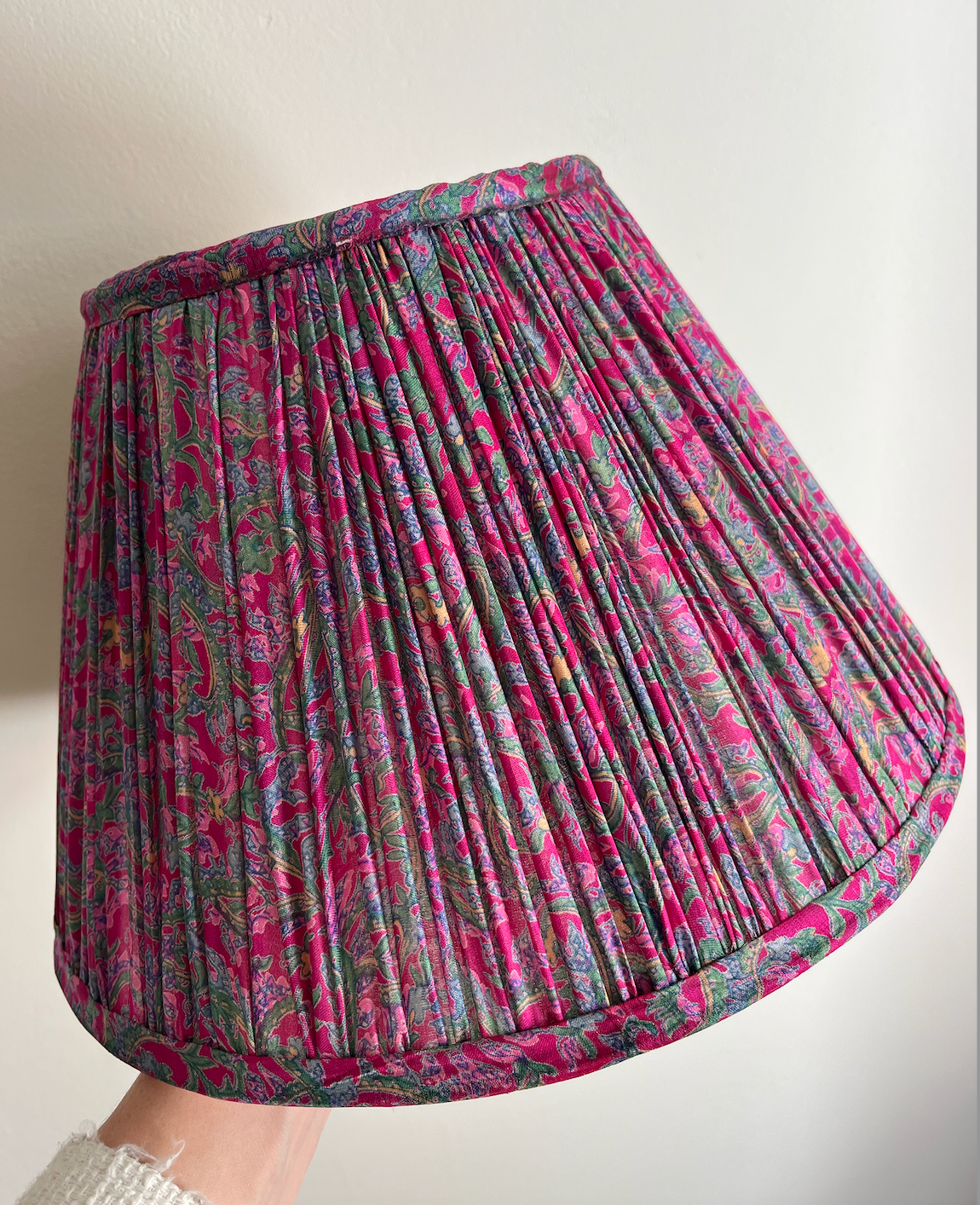 30cm Silk Sari Straight-Edge Lampshades - Various Colours