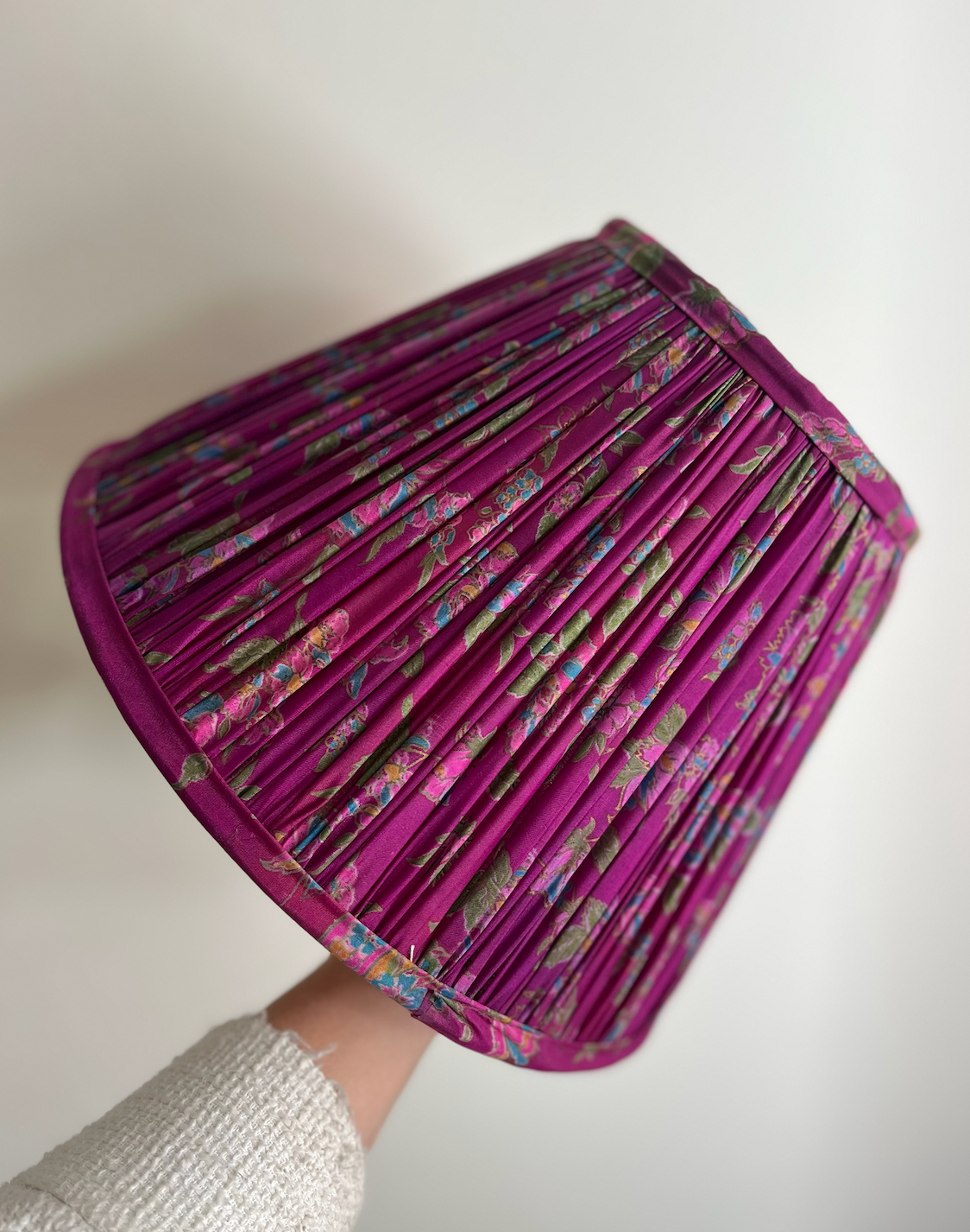 30cm Silk Sari Straight-Edge Lampshades - Various Colours