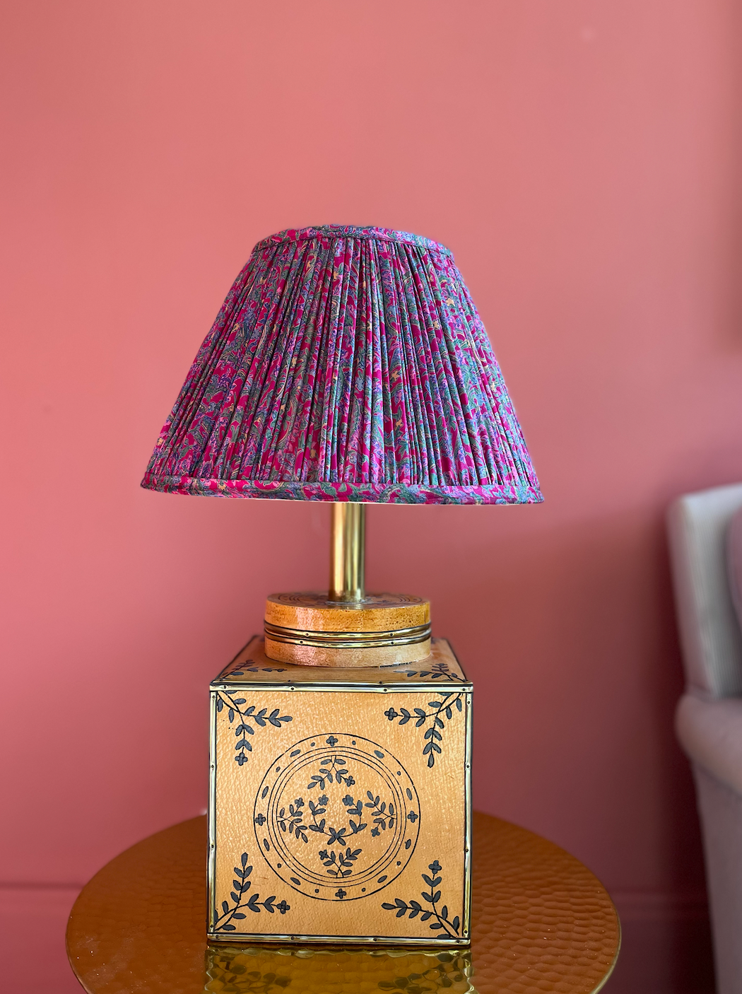 30cm Silk Sari Straight-Edge Lampshades - Various Colours