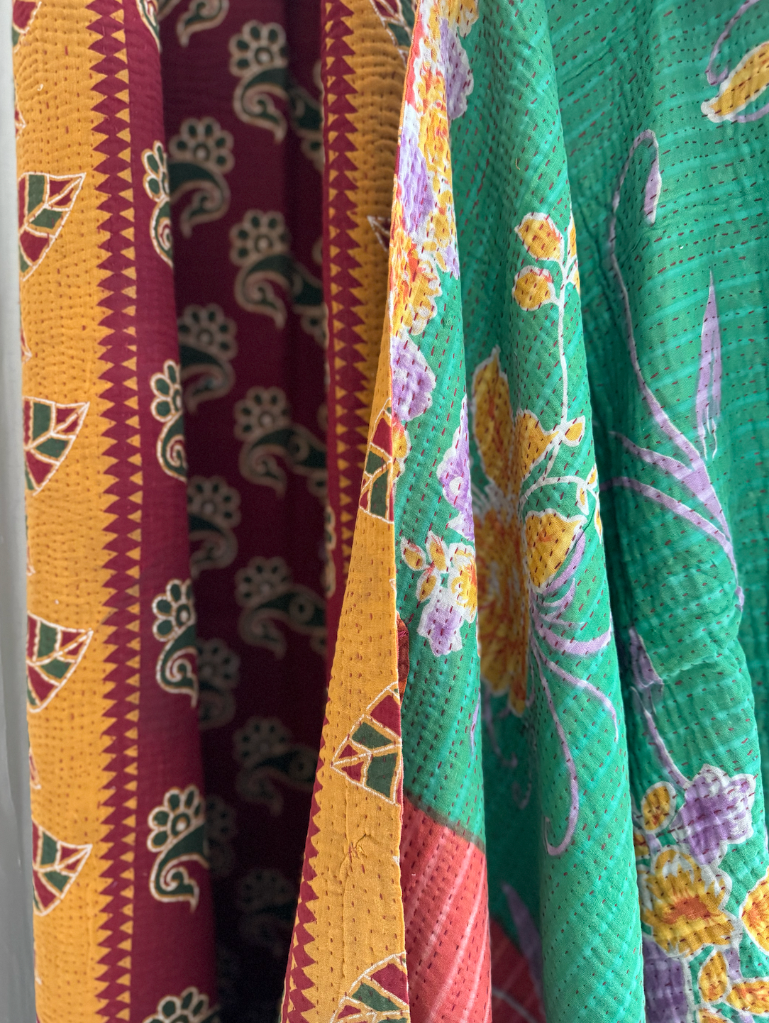Double Sided Vintage Kantha Quilt, Anna