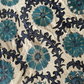 Striking & Rare Blue Toned Large Silk on Silk Suzani Fabric
