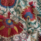 Extra Large, Scarlet Red & Vibrant Blue Suzani Fabric
