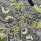 Square Green, Grey & Silver Cotton & Silk Suzani Fabric