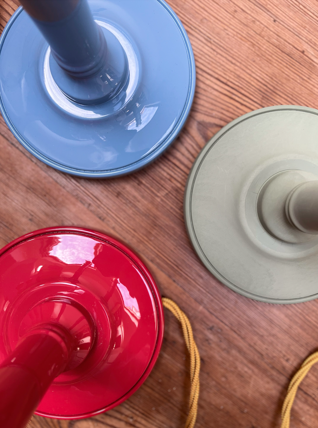 Tall Faux Bamboo Lampbase - Blue - Lacquered Gloss