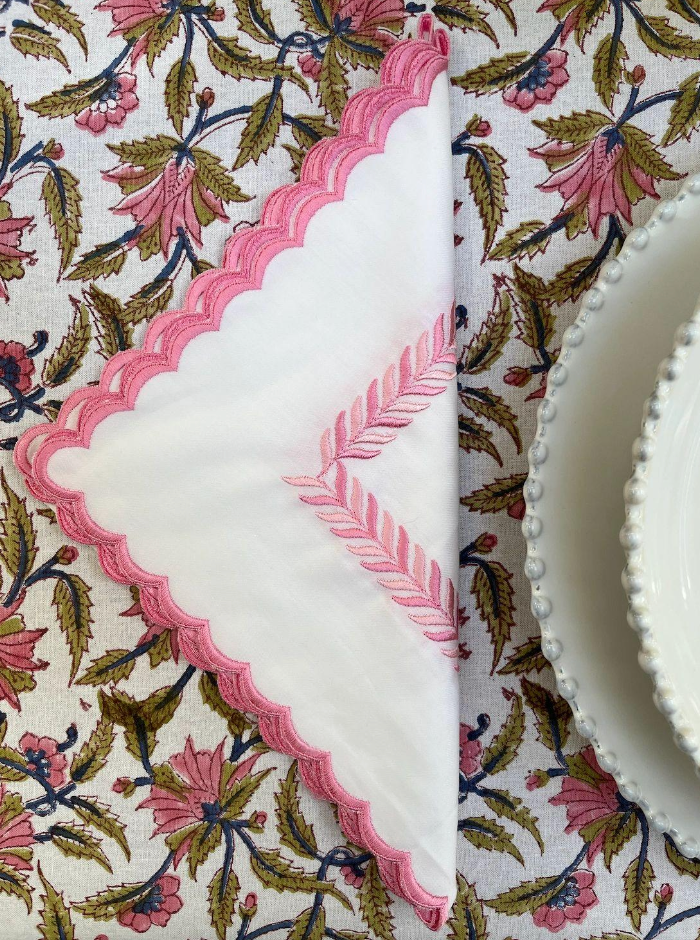 Scallop Square Napkins - Various Colours