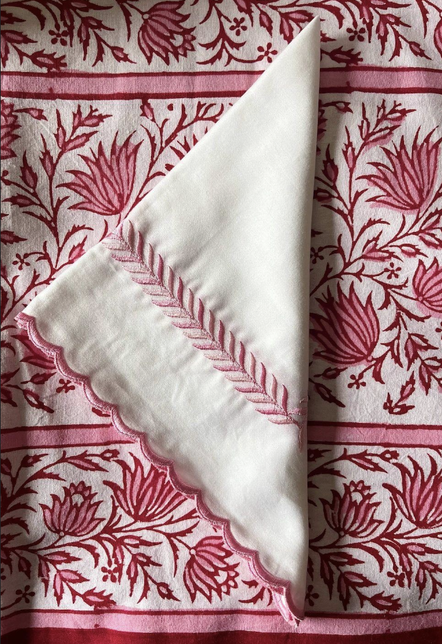 Scallop Square Napkins - Various Colours