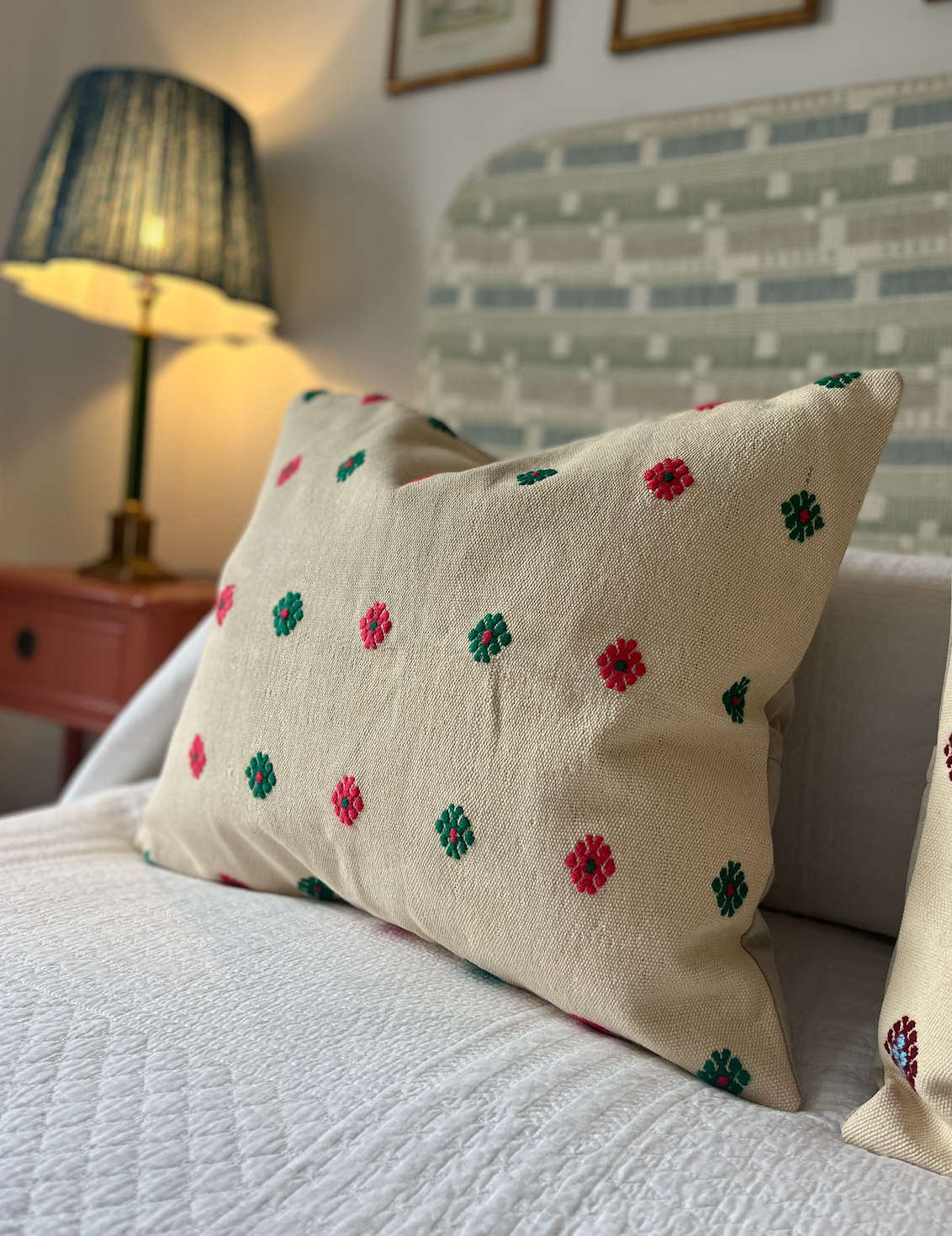 Green online kilim pillow