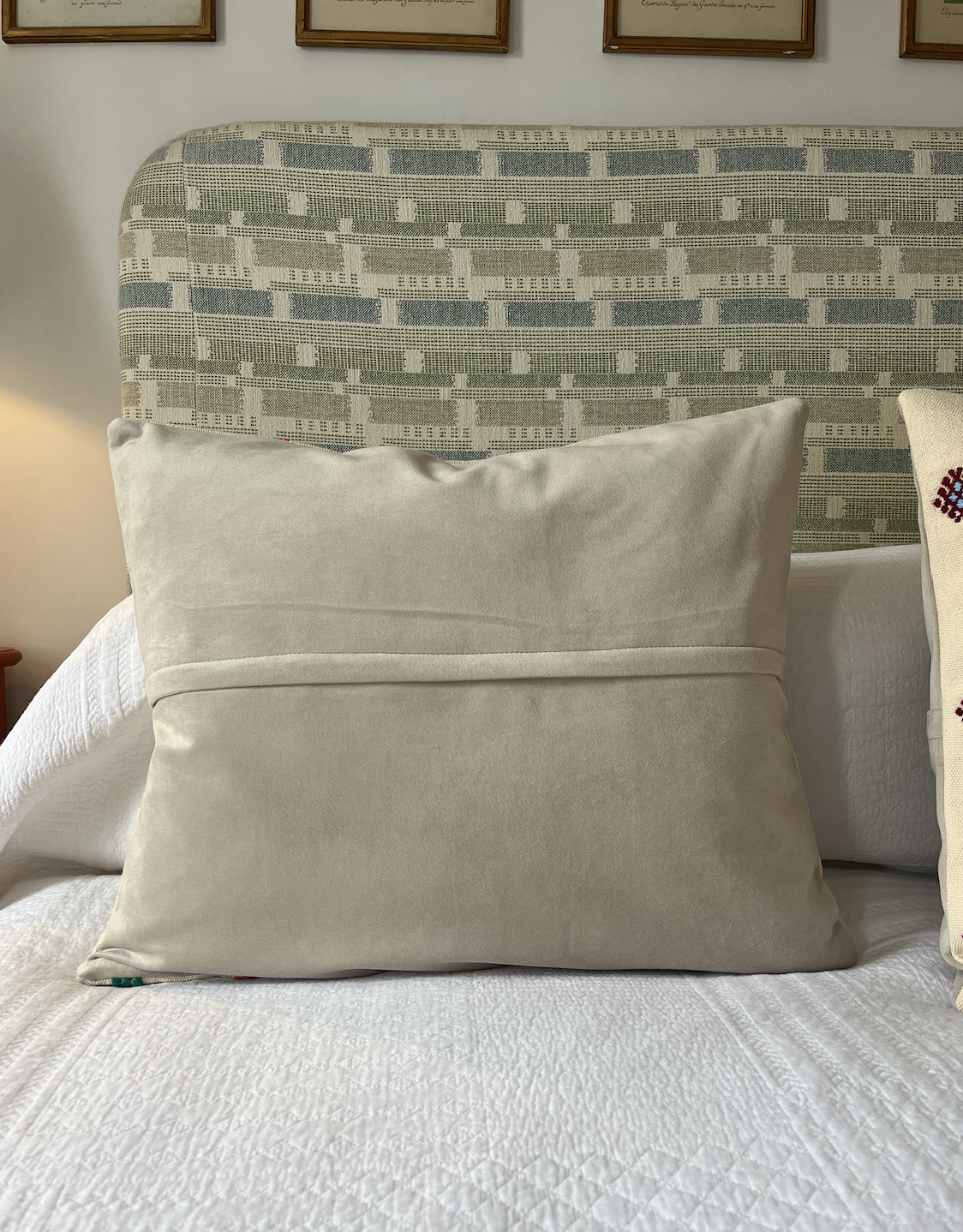 Stunning and Unique Pink & Green Daisy Large Kilim Cushion