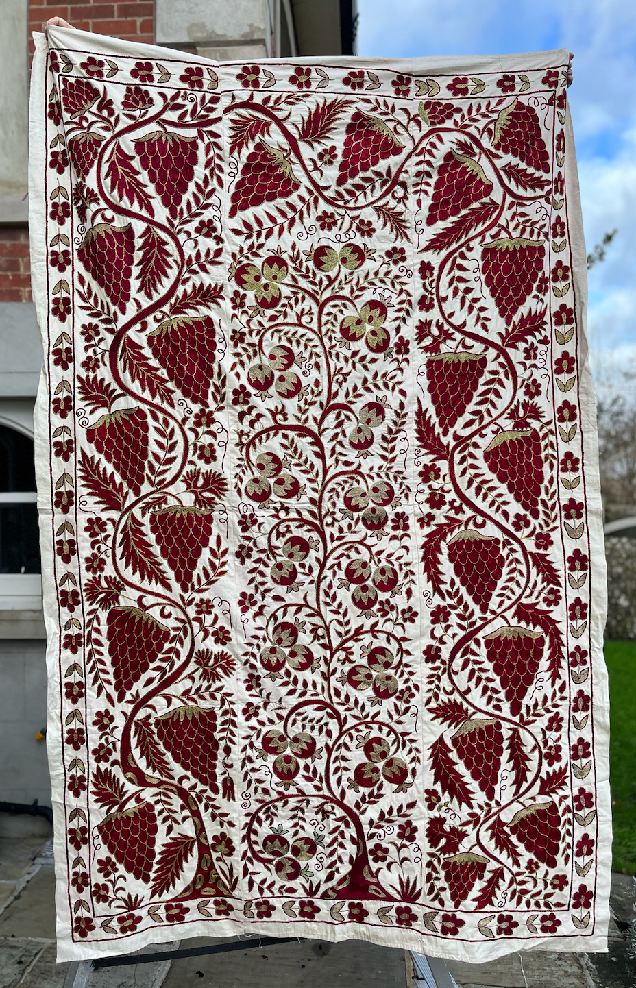 Quirky & Cool Bright Raspberry Design Cotton Suzani Fabric