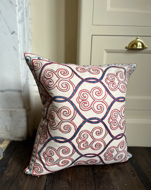 Beautiful Blue Unique Suzani Cushion