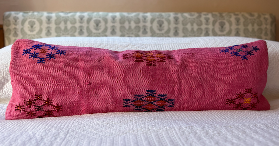 Pretty Pink Bolster Kilim Cushion