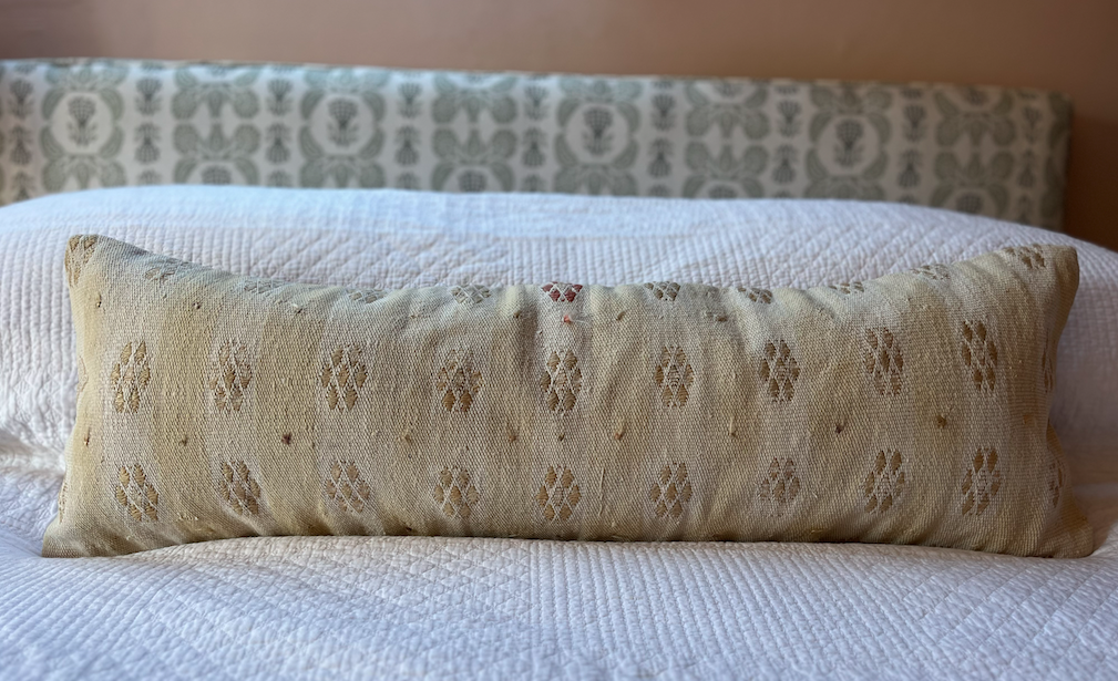 Soft & Neutral Creamy Bolster Kilim Cushion