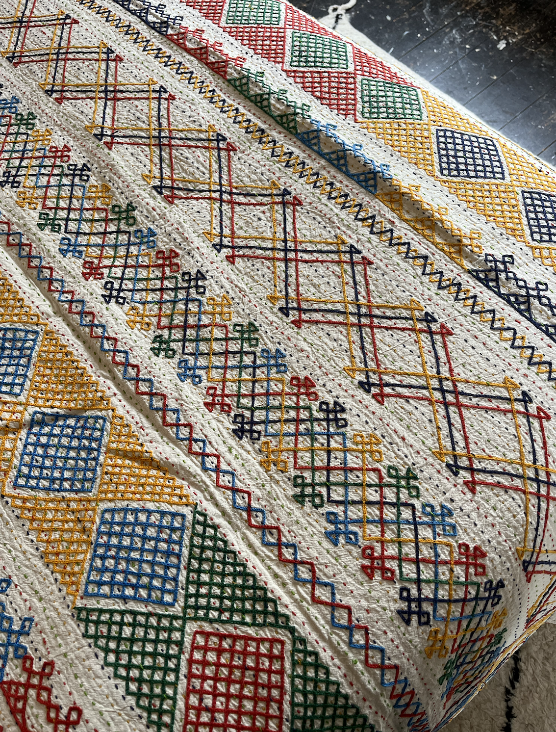 Multi Coloured Kantha Quilt - SMALL - MJS24