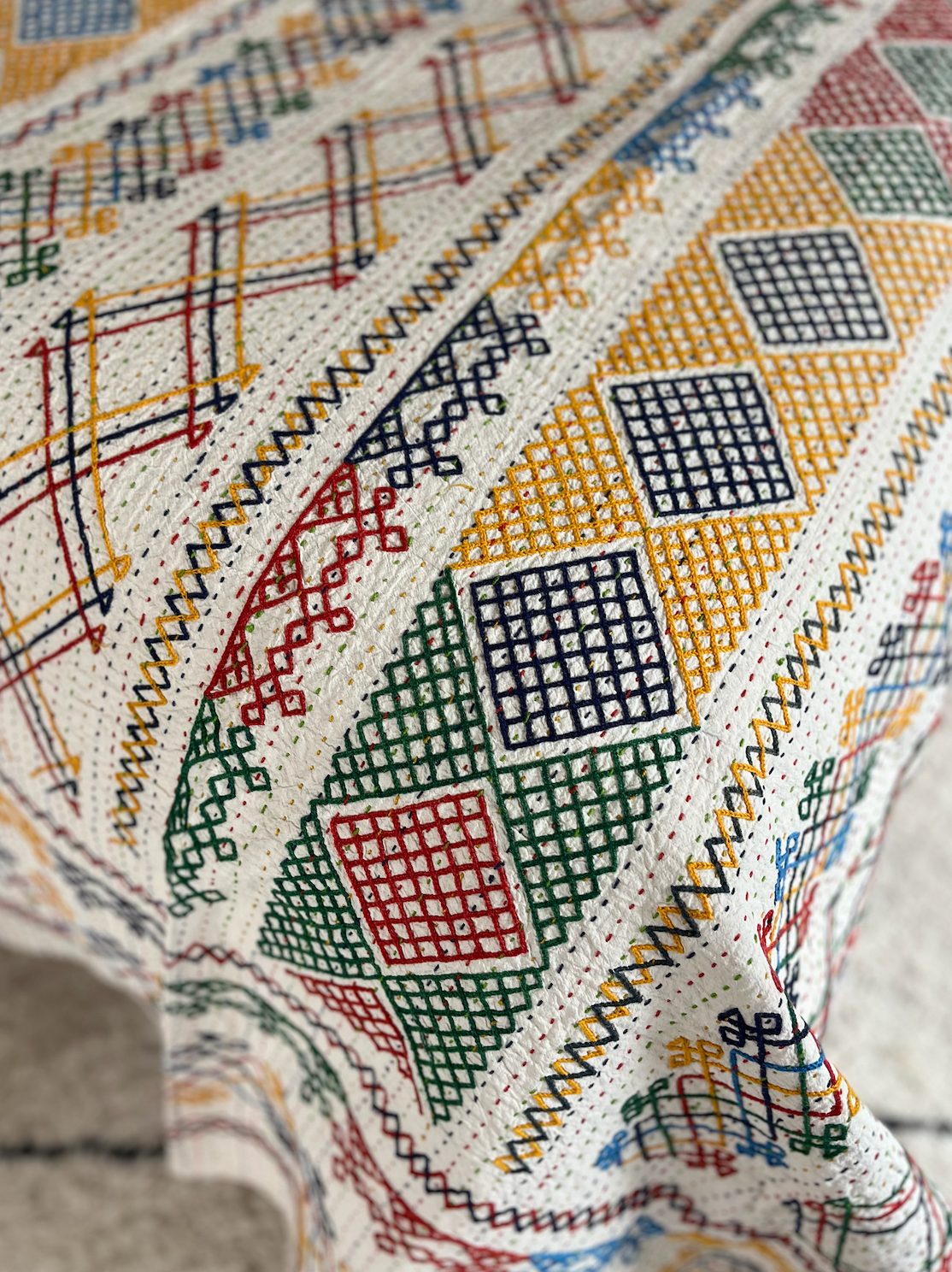 Multi Coloured Kantha Quilt - SMALL - MJS24