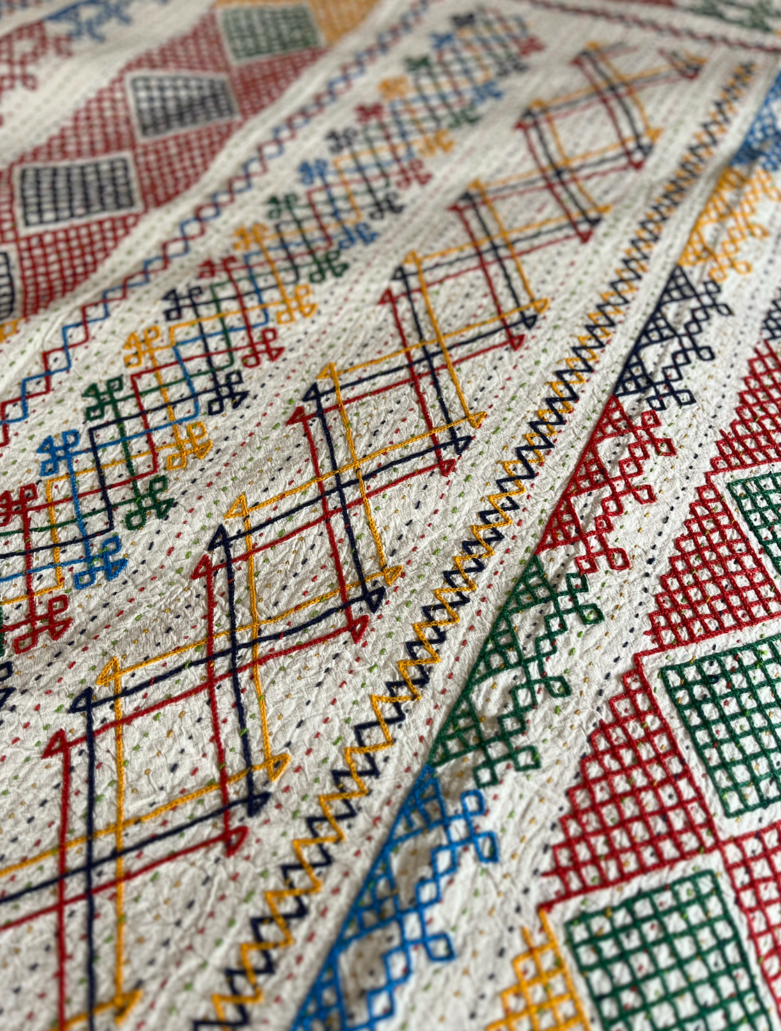 Multi Coloured Kantha Quilt - SMALL - MJS24