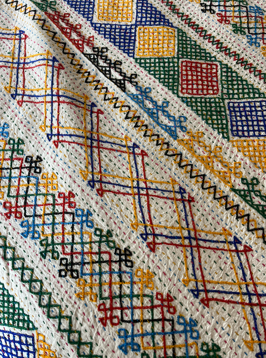 Multi Coloured Kantha Quilt - SMALL - MJS25