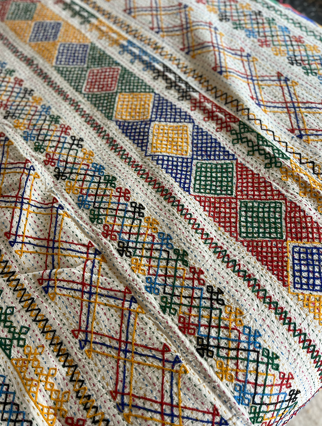 Multi Coloured Kantha Quilt - SMALL - MJS25
