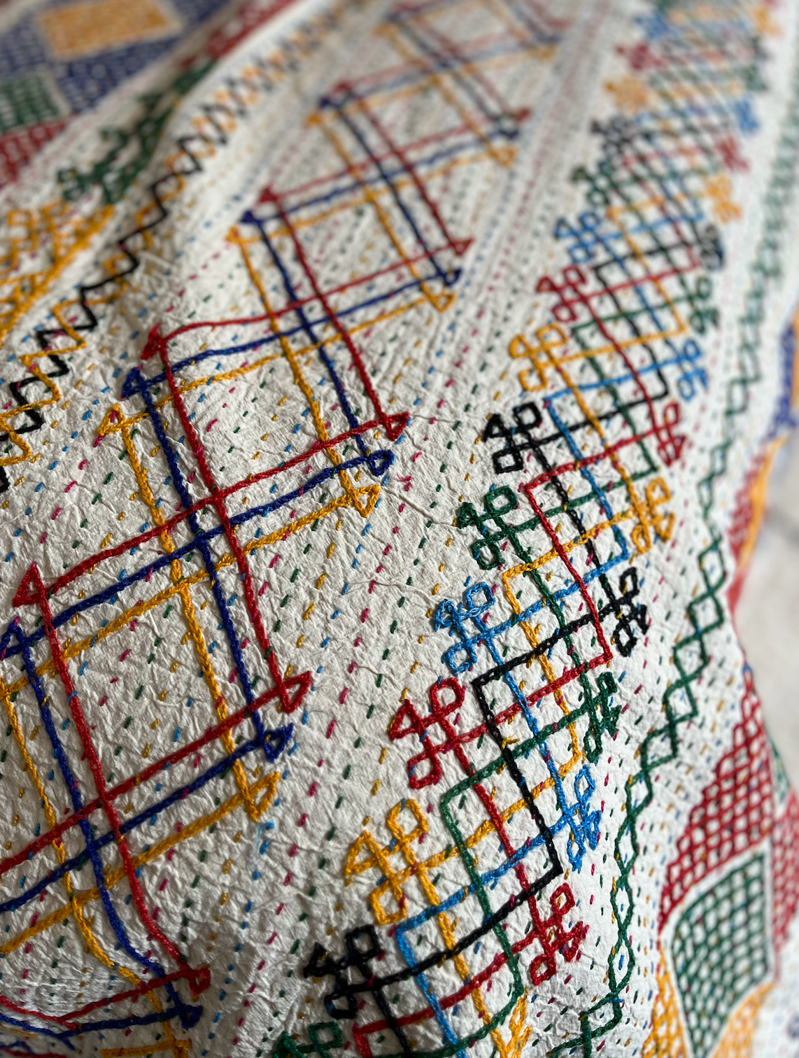 Multi Coloured Kantha Quilt - SMALL - MJS25