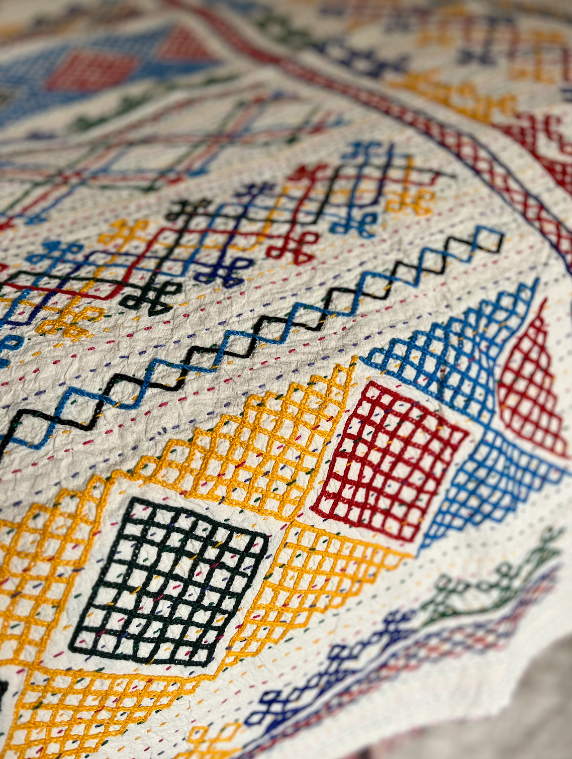 Multi Coloured Kantha Quilt - SMALL - MJS26