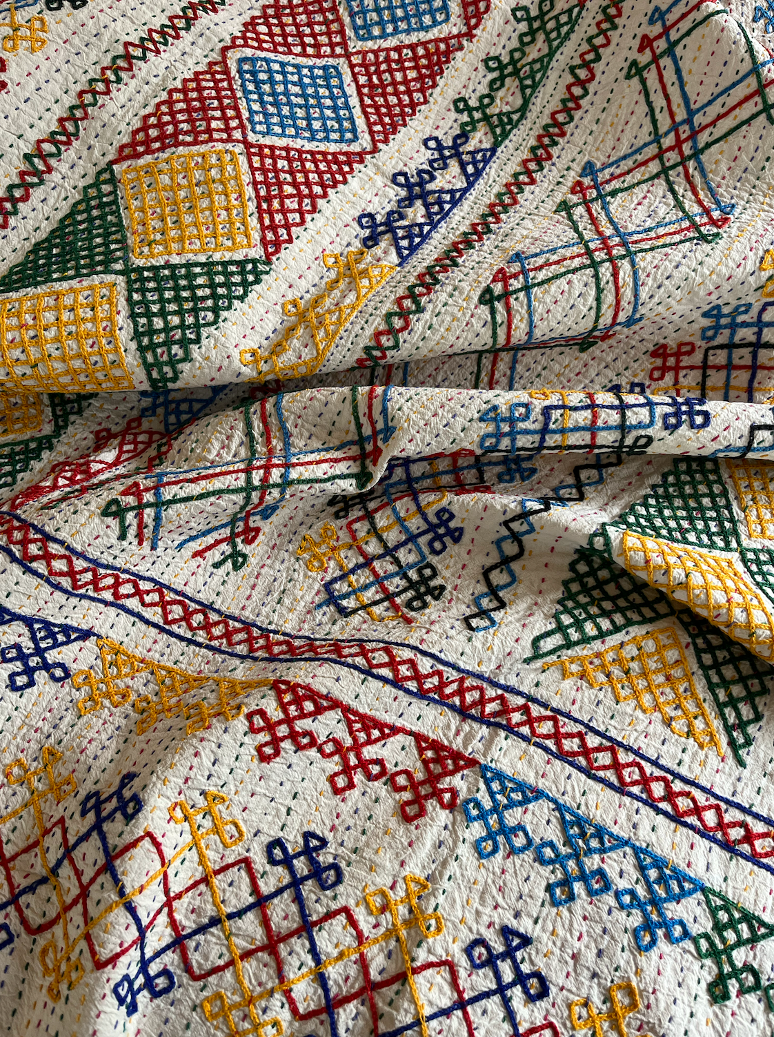 Multi Coloured Kantha Quilt - SMALL - MJS26