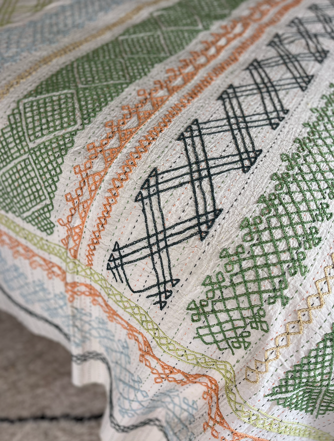 Multi Coloured Kantha Quilt - SMALL - MJS27