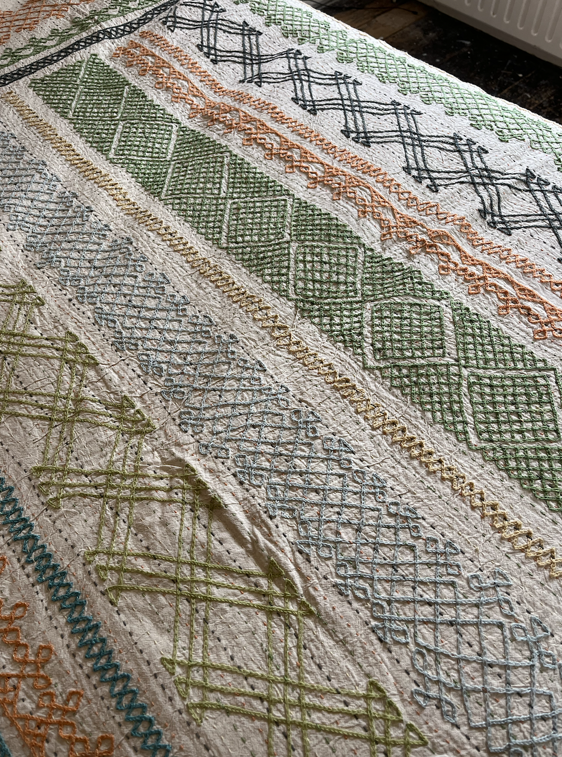 Multi Coloured Kantha Quilt - SMALL - MJS27