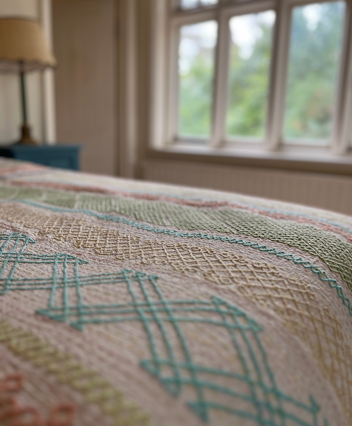 Soft Coloured Kantha Quilt - SMALL - MJS28