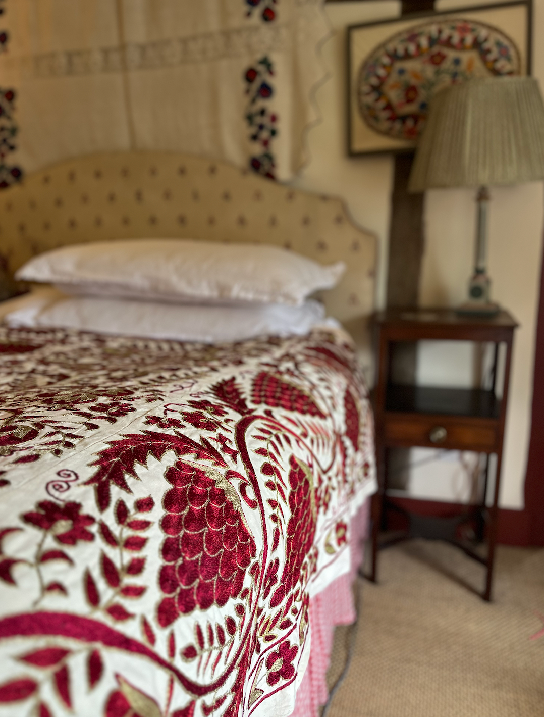 Quirky & Cool Bright Raspberry Design Cotton Suzani Fabric