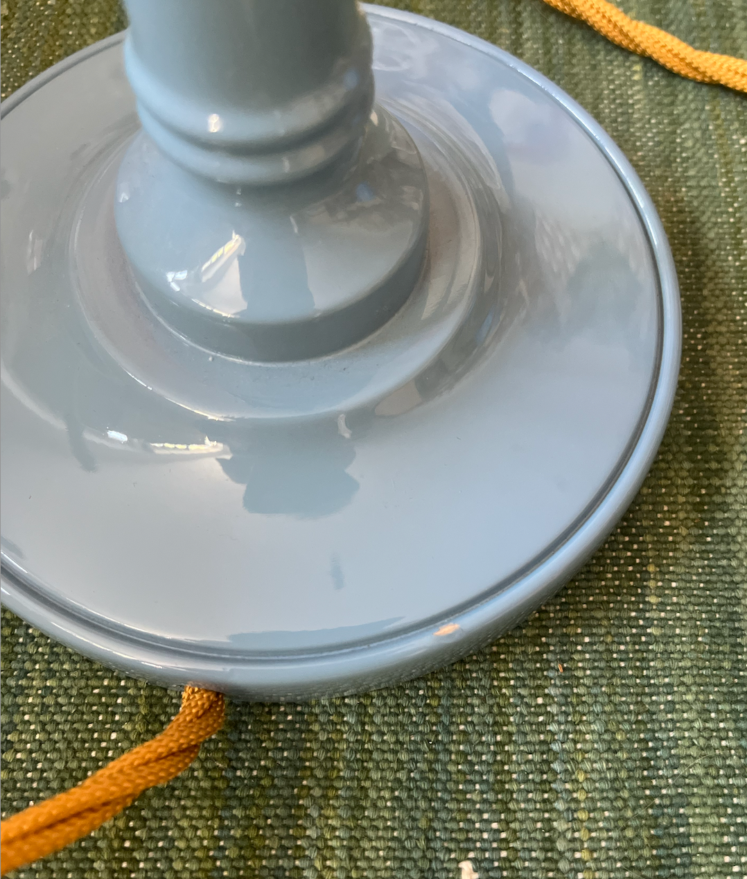 Tall Faux Bamboo Lampbase - Blue - Lacquered Gloss