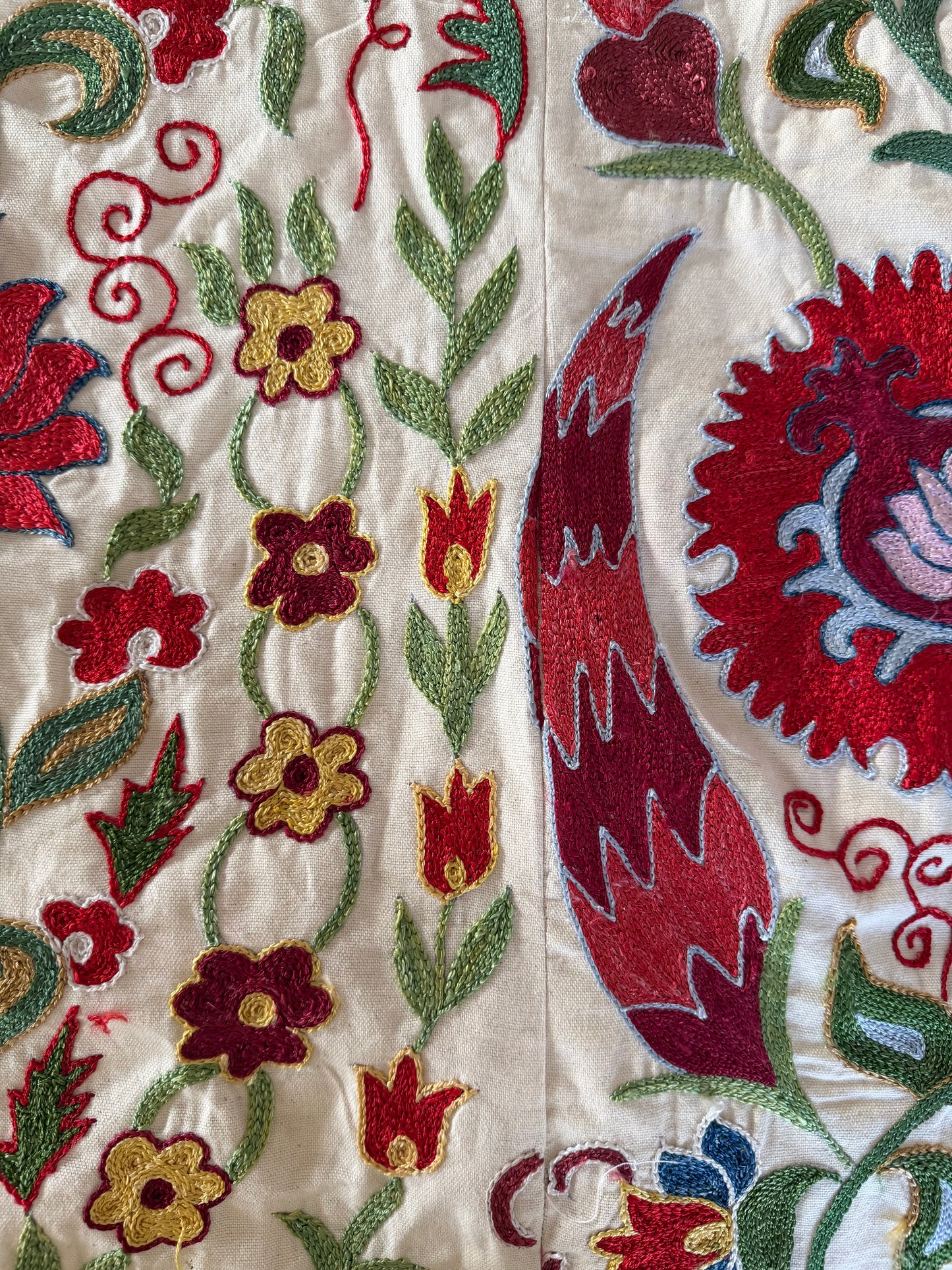 Vibrant Multicoloured Large Suzani Fabric