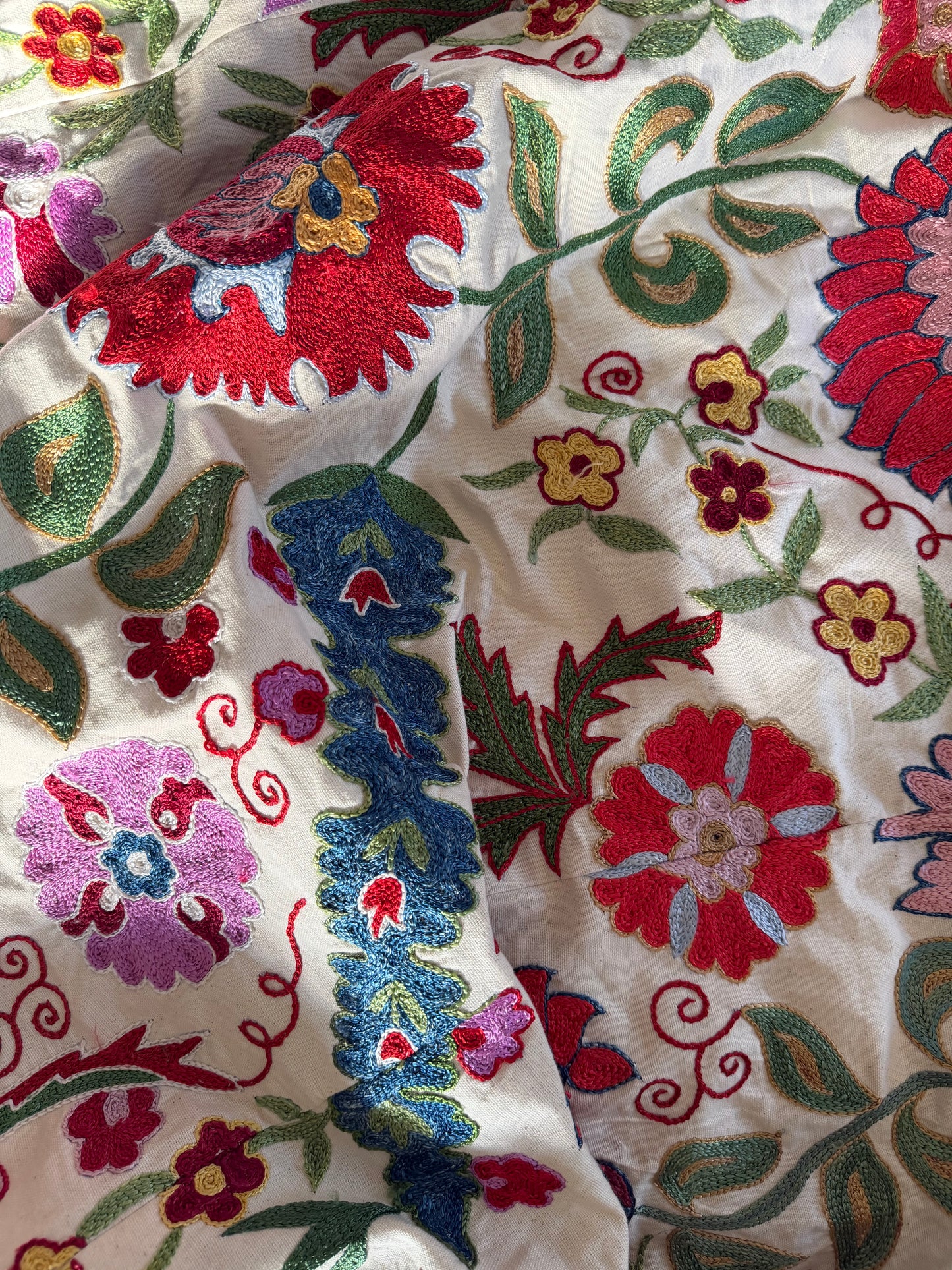 Vibrant Multicoloured Large Suzani Fabric
