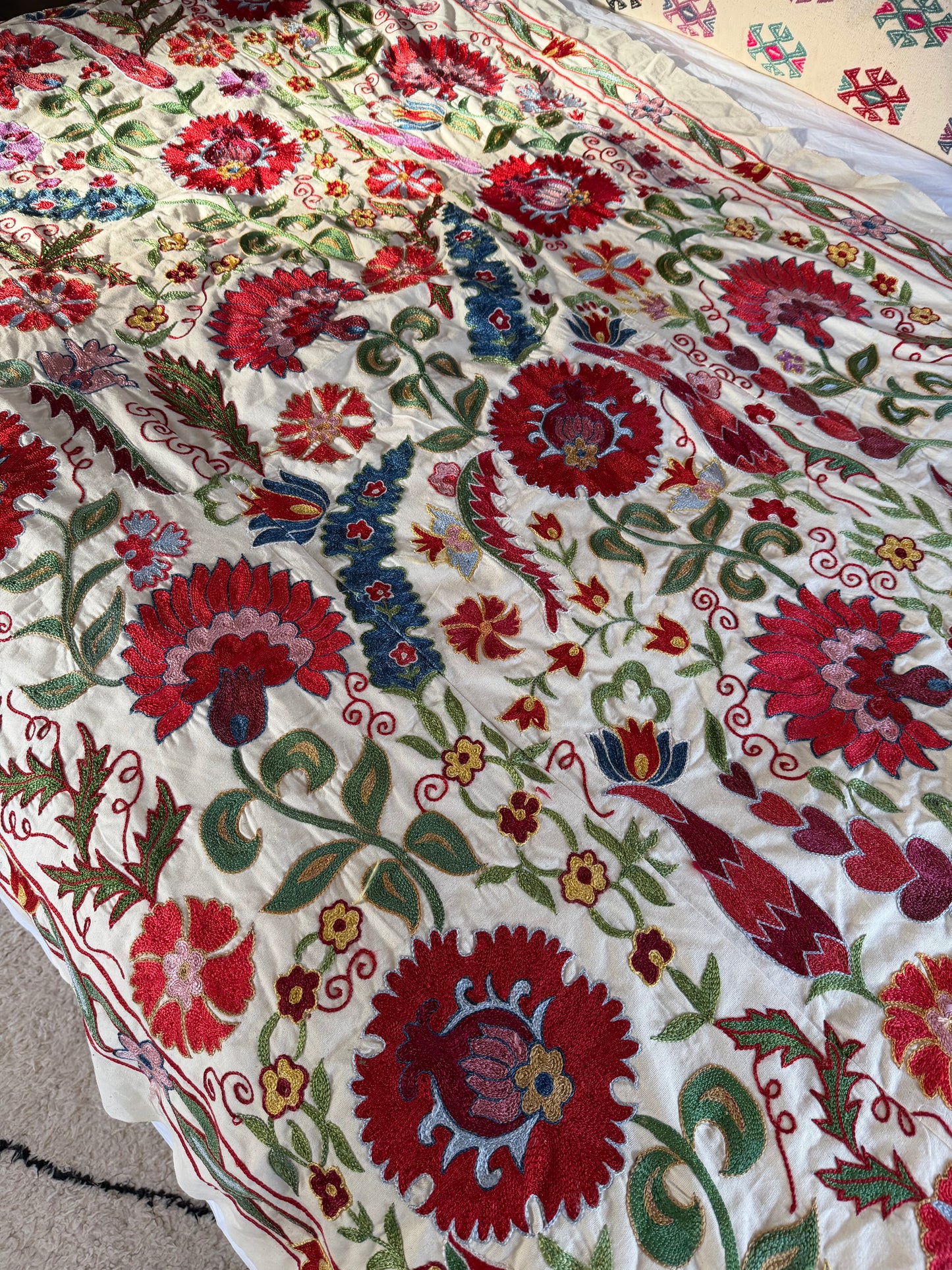 Vibrant Multicoloured Large Suzani Fabric