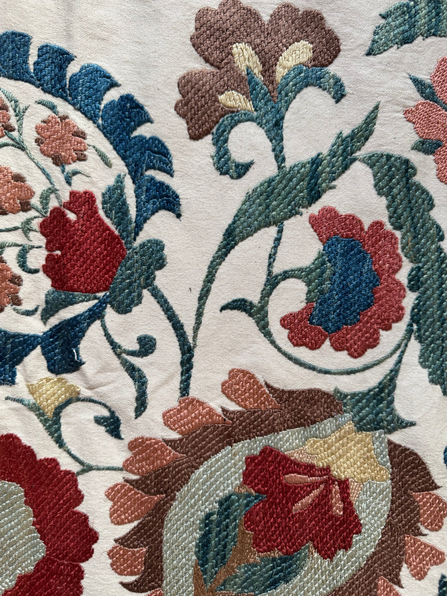 Stunning Softer Toned Uzebistan Medium Suzani Fabric