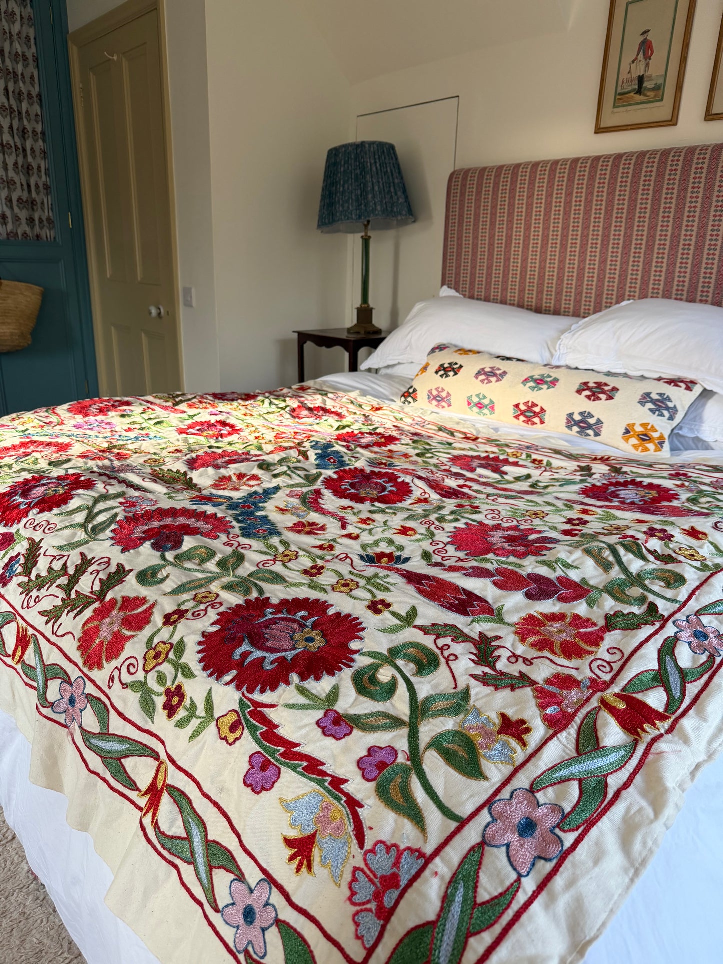 Vibrant Multicoloured Large Suzani Fabric